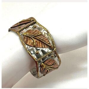 Copper and brass cuff bracelet